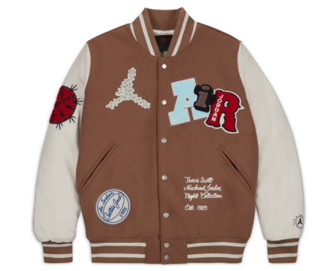 Travis Scott x Jordan Varsity Jacket Antique Brown