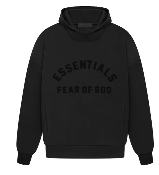 Fear of God Essentials Arch Logo Hoodie Jet Black