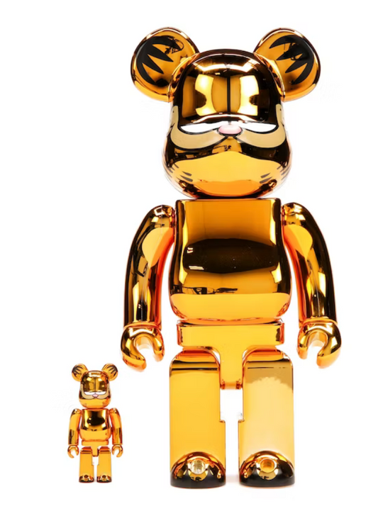 Bearbrick Garfield 100% & 400% Set Gold Chrome Ver.