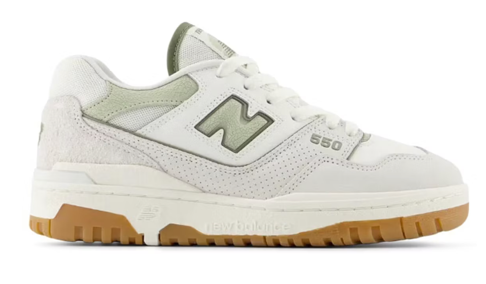 New Balance 550 White Olive Gum Women's