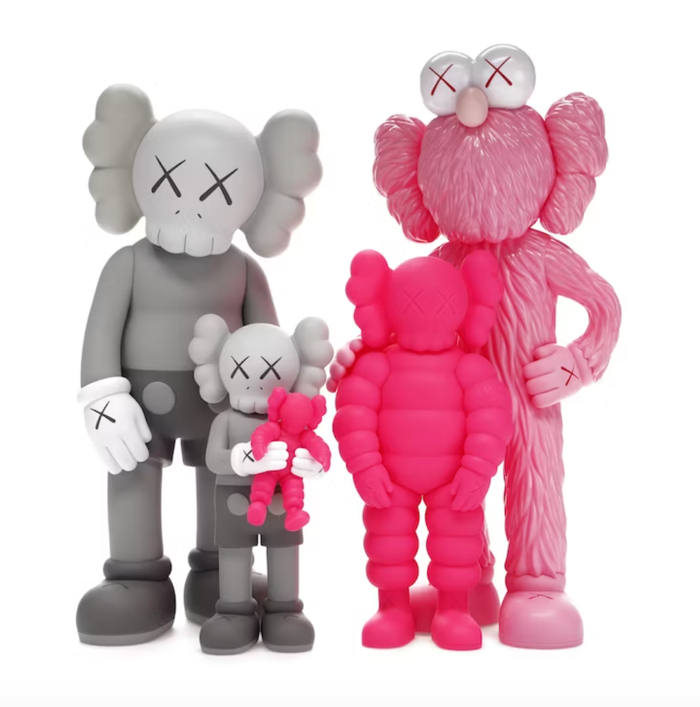 KAWS Family Vinyl Figures Grey/Pink