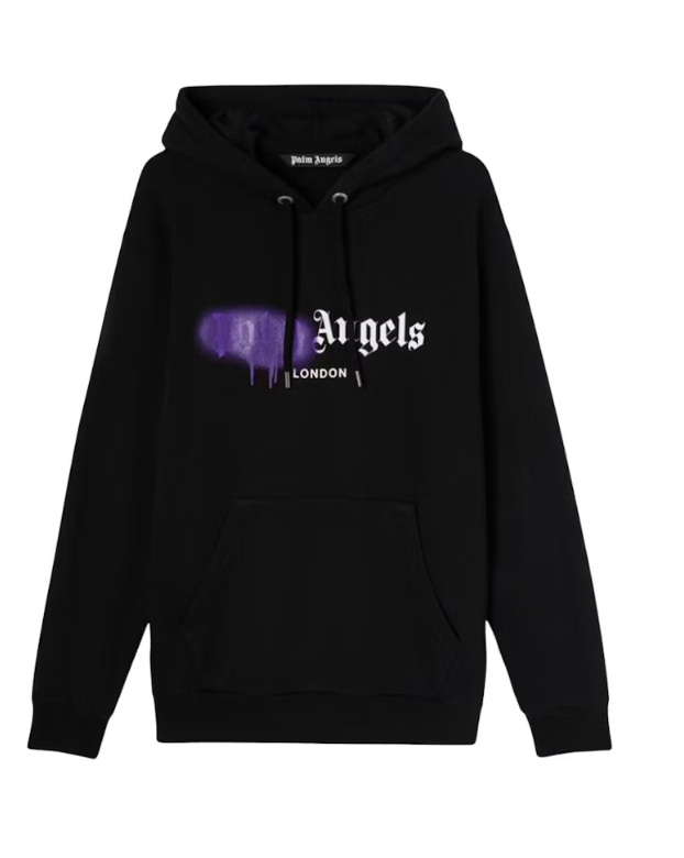 Palm Angels London Sprayed Hoodie Black/Purple